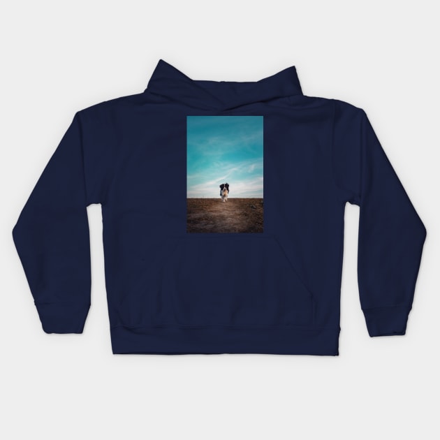 walking a desolate field Kids Hoodie by psychoshadow